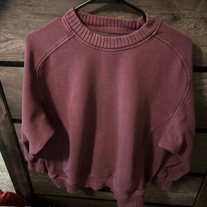 Aerie Mauve Ribbed Sweatshirt